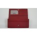 S 1519 - Дамски портфейл от естествена кожа в червено с два монетника