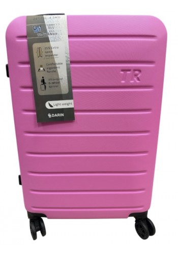 S803 Среден куфар PVC от еластичен полипропилен в цвят розов-PINK на 4 колела